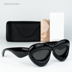 Loewe Women Sunglasses Black Grey Cat Eye LW40097I INFLATED 01A NEW AUTHENTIC